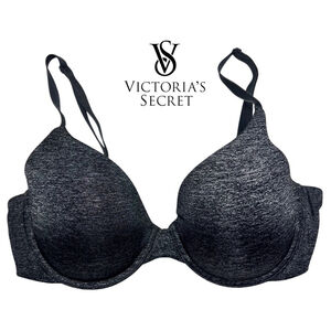 Victoria’s Secret Uplift Semi Demi Bra – Charcoal Gray, Padded, Size 34C